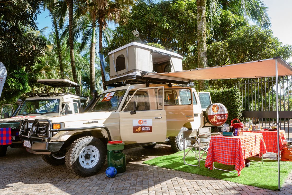 Toyota Land Cruiser Hard Top with Roof Top Tent and Camping Gear, 4x4 Manual Transmission, 5 Seater