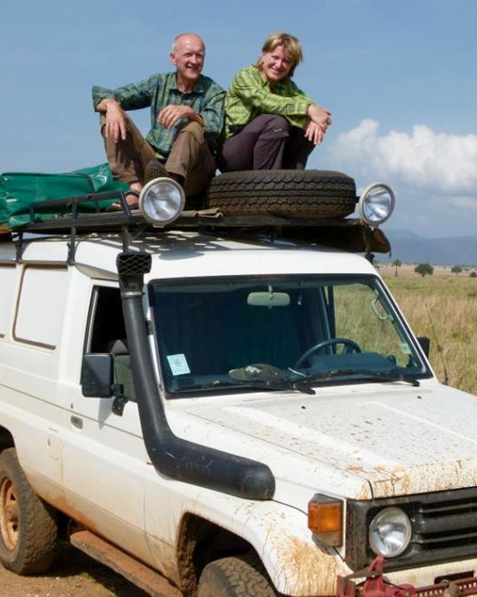Couple on Toyota Land Cruiser Hard Top with A Roof Top Tent, 5 seater, Manual Transmission